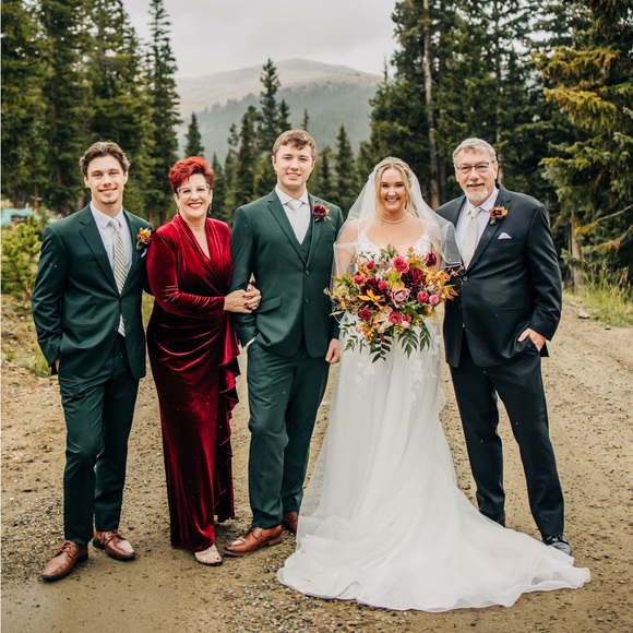 Tadashi Shoji Ruffle Long Sleeve Velvet Gown – Burgundy – Size XL - Picture 9 of 9